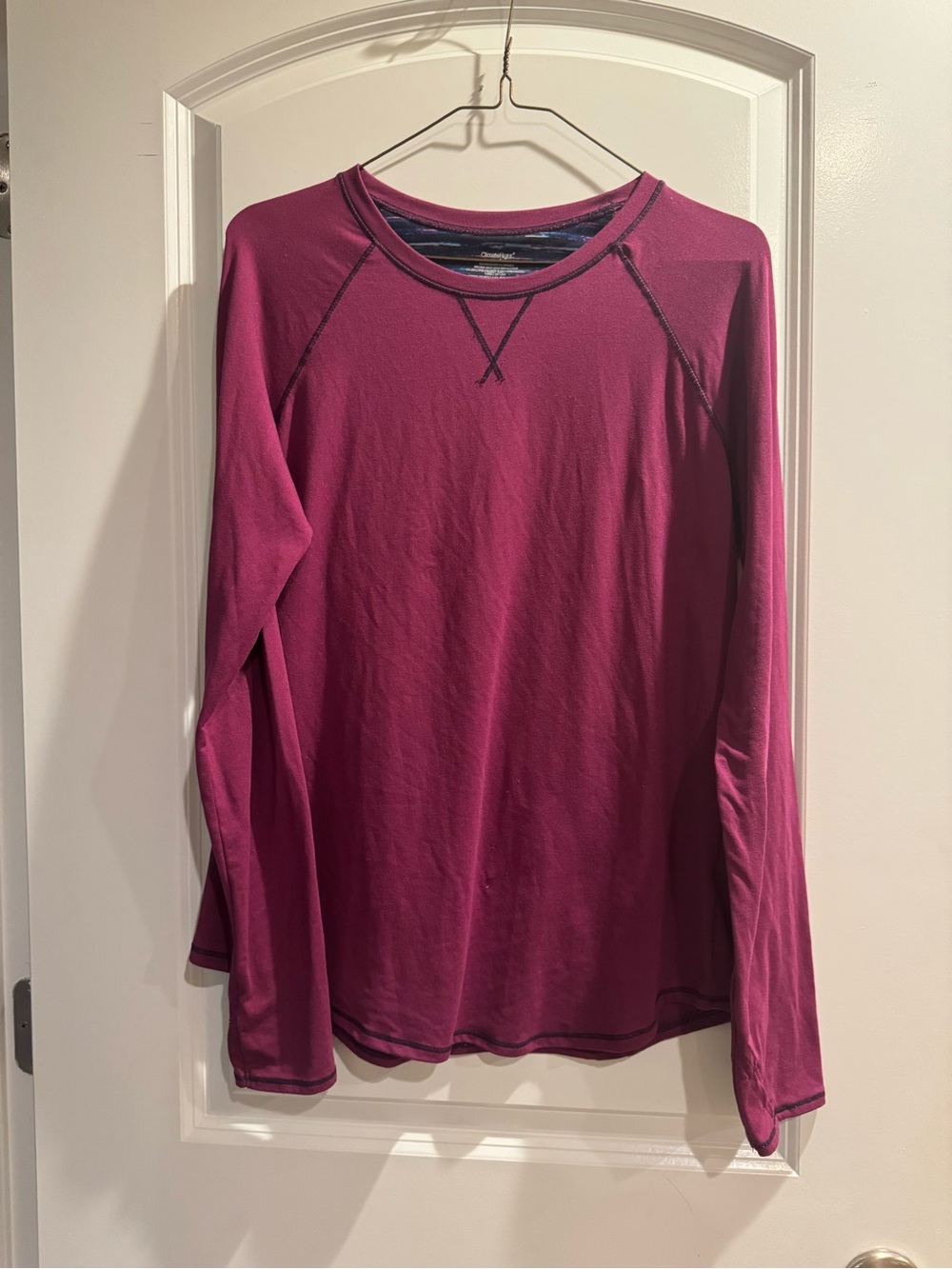 Long Sleeve Crewneck Top in Berry Plum